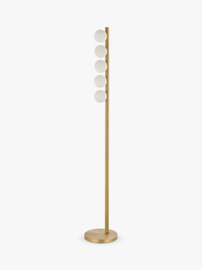 Modern Chandelier Floor Lamp, Matte Warm Brass