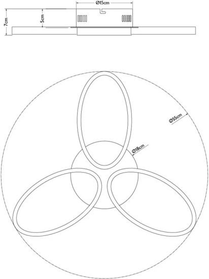 Ovals LED Semi Flush Ceiling Light