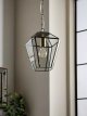 Timeless Glass Lantern Ceiling Light, Clear/Antique Brass