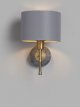 Bamboo Wall Light, Grey/Brass
