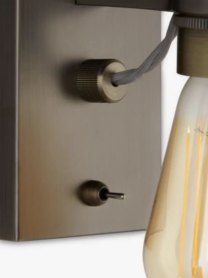 Bistro Bulb Wall Light, Antique Brass