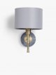 Bamboo Wall Light, Grey/Brass