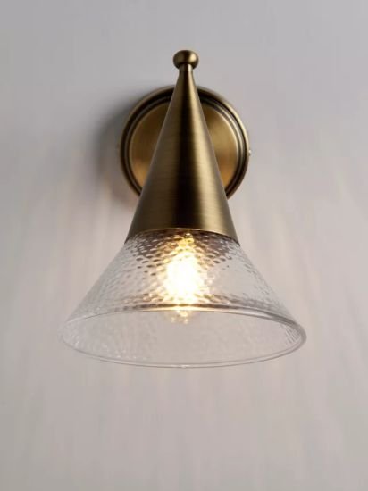 Trumpet Wall Light, Antique Brass